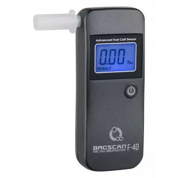 Atemalkoholtester BACscan F-40, kontaktlos, BAK 0–4%, 1% Genauigkeit, 20s Aufwärmzeit, LCD, Batterie AAA×2