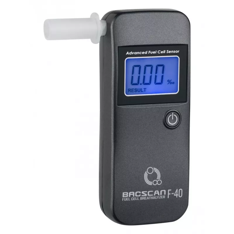 Atemalkoholtester BACscan F-40, kontaktlos, BAK 0–4%, 1% Genauigkeit, 20s Aufwärmzeit, LCD, Batterie AAA×2
