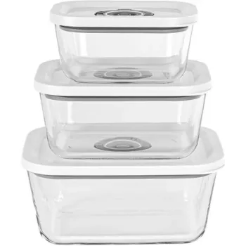 Rommelsbacher Vakuumierer Glasbehälter-Set VCG 1, 3-teilig (350 ml, 670 ml, 1100 ml), transparent