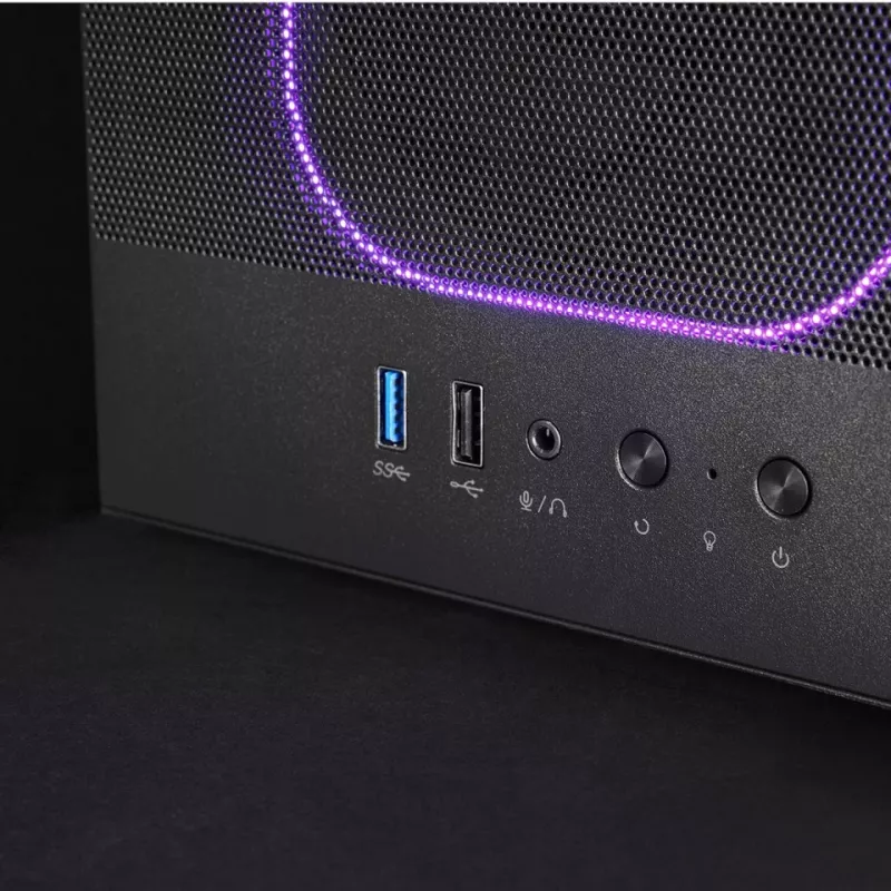 PC-Gehäuse TACENS MARS MC-NEBULA Midi Tower mit gehärtetem Glas, vier 120-mm-aRGB-Lüftern, unterstützt ATX, GPU bis 30,2 cm