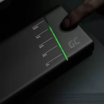 Tragbare Powerbank Grün Cell PowerPlay Ultra 26800 mAh, 128W Ausgang, Quick Charge 3.0, 2x USB‑C, 2x USB‑A, graphit