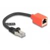 Netzwerkkabel DeLOCK RJ45 Geräteschutzadapter Cat.6A S/FTP 20 cm Schwarz Rot