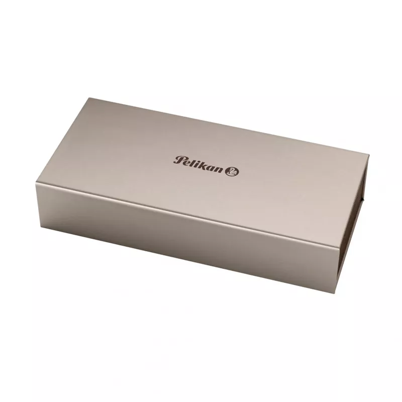 Pelikan M200, Schwarz, Gold, Integriertes Füllsystem, Harz, Gold, Italic-Feder, Gold, Edelstahl