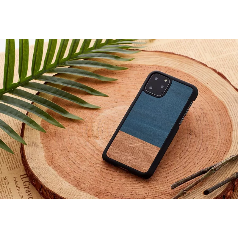 Handyhülle man and wood für iPhone 11 Pro Max — denim Schwarz Schutzhülle