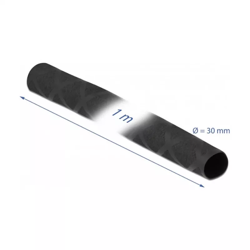 Schrumpfschlauch DeLOCK 19596 X-Muster rutschfest 1 m x 30 mm schwarz