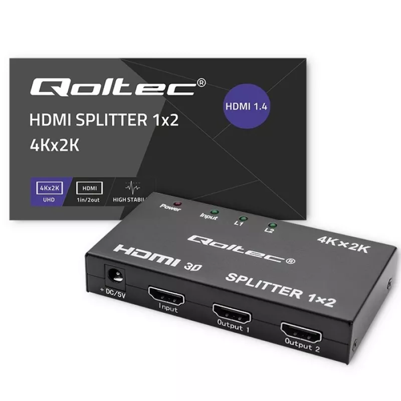 Aktiver HDMI-Splitter 2 x HDMI 4Kx2K, 3,4 Gbit/s