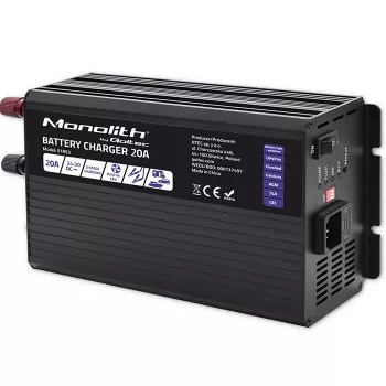 Qoltec Smart Monolith Batterieladegerät für LiFePO4 AGM GEL SLA Akkus | 20A | 24V