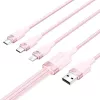 USB 2.0 A auf 3in1 3A Kabel Vention CTPPG 1,5 m rosa