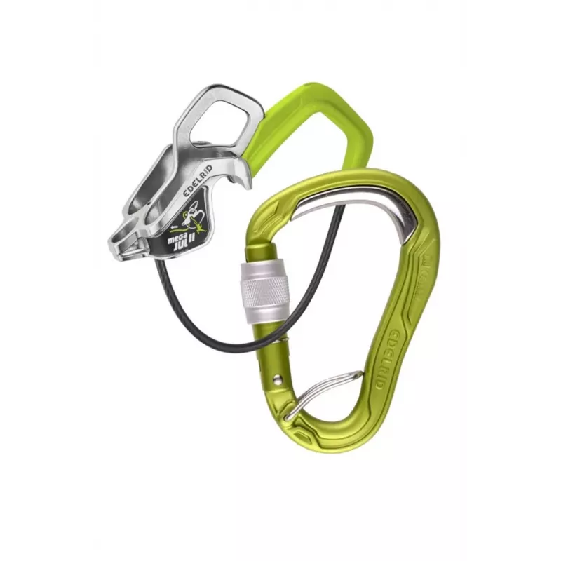 Belay Kit EDELRID Mega Jul Bulletproof Screw II Oasis - Sicherungsgerät und Schraubkarabiner-Set