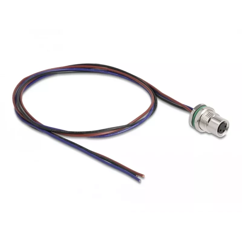DeLOCK M8 Panel-Mount-Kabel A-codiert 3-polig Buchse 0,5 m
