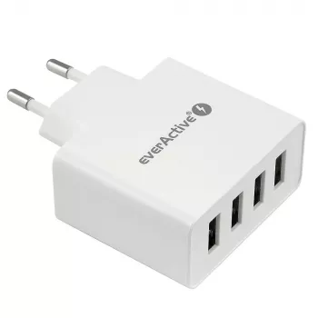 everActive Telefonladegerät SC400 mit 4x USB-Anschlüssen, 5A Gesamtausgang, weiß