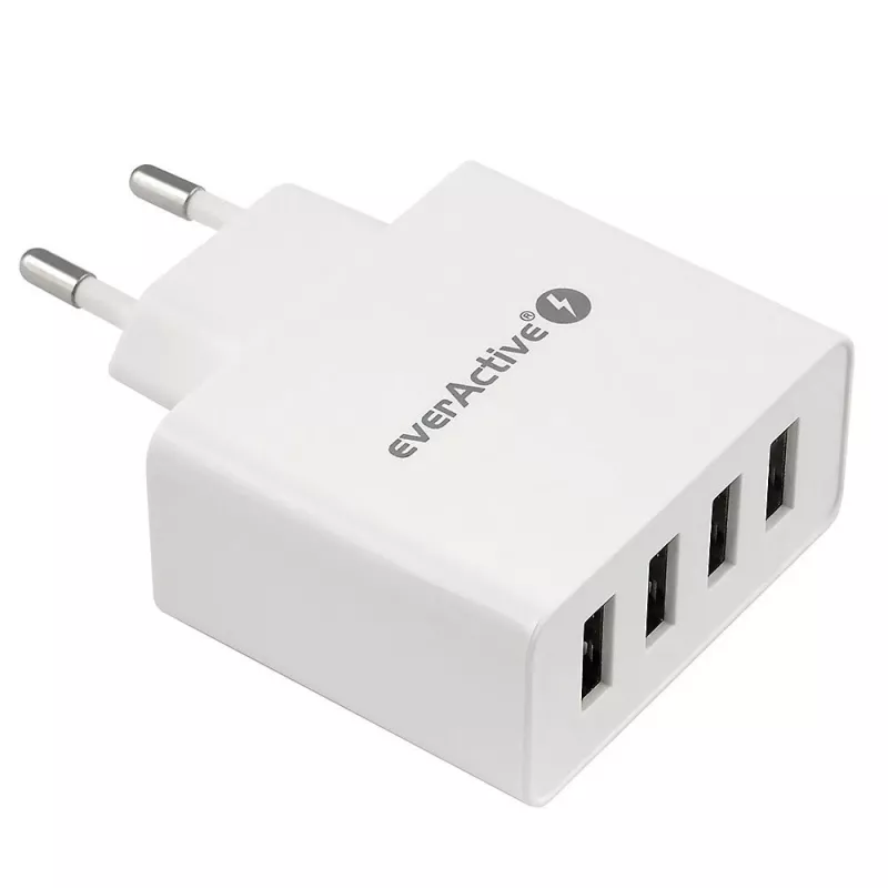 everActive Telefonladegerät SC400 mit 4x USB-Anschlüssen, 5A Gesamtausgang, weiß