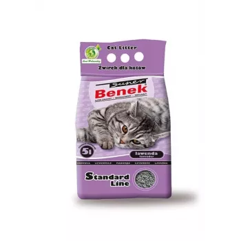 Klumpstreu Super Benek Certech Super Benek Standard Lavendel, 5 L, Bentonitgranulat, schnell absorbierend