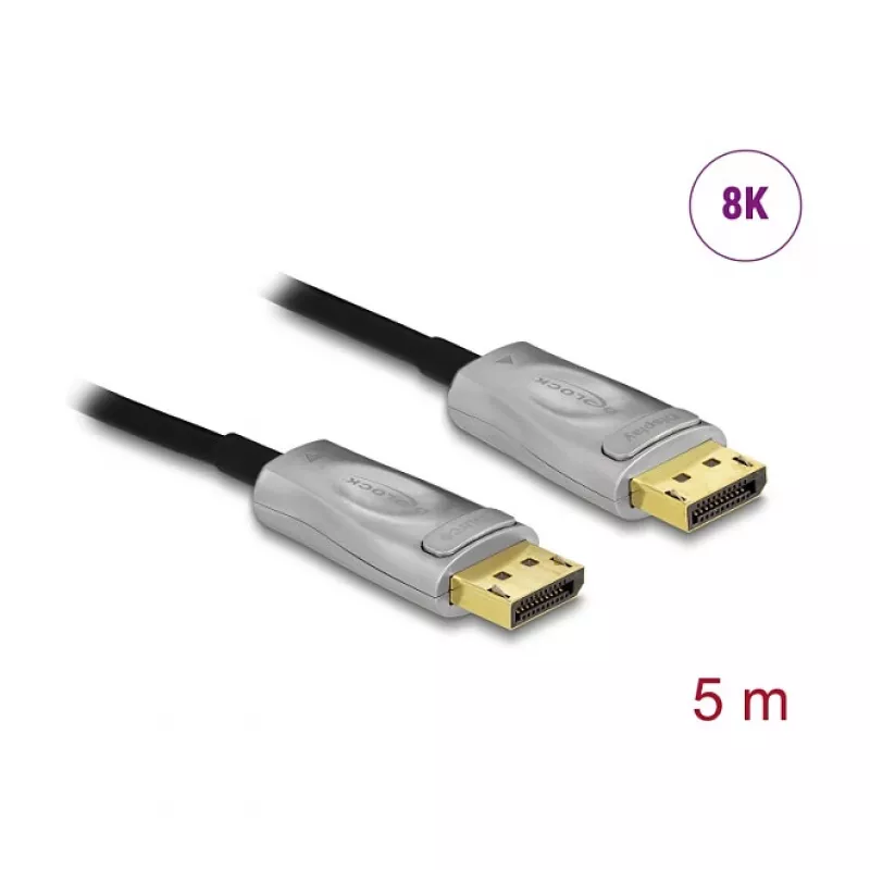 Aktives optisches Kabel DisplayPort 1.4 DELOCK 85879 — 8K, 5 m