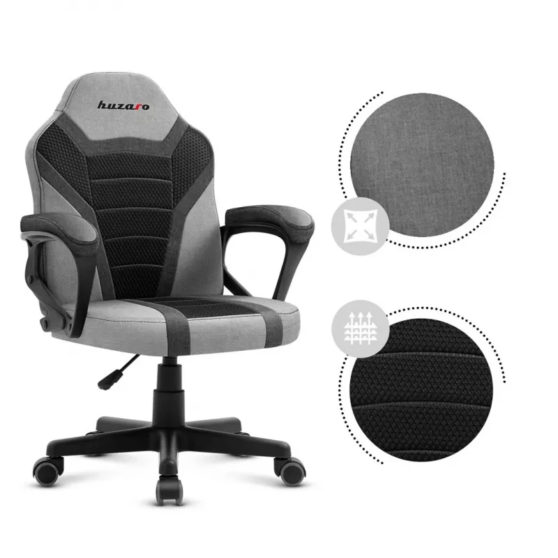 Gaming-Stuhl für Kinder Huzaro HZ-Ranger 1.0 Gray Mesh, grau und schwarz