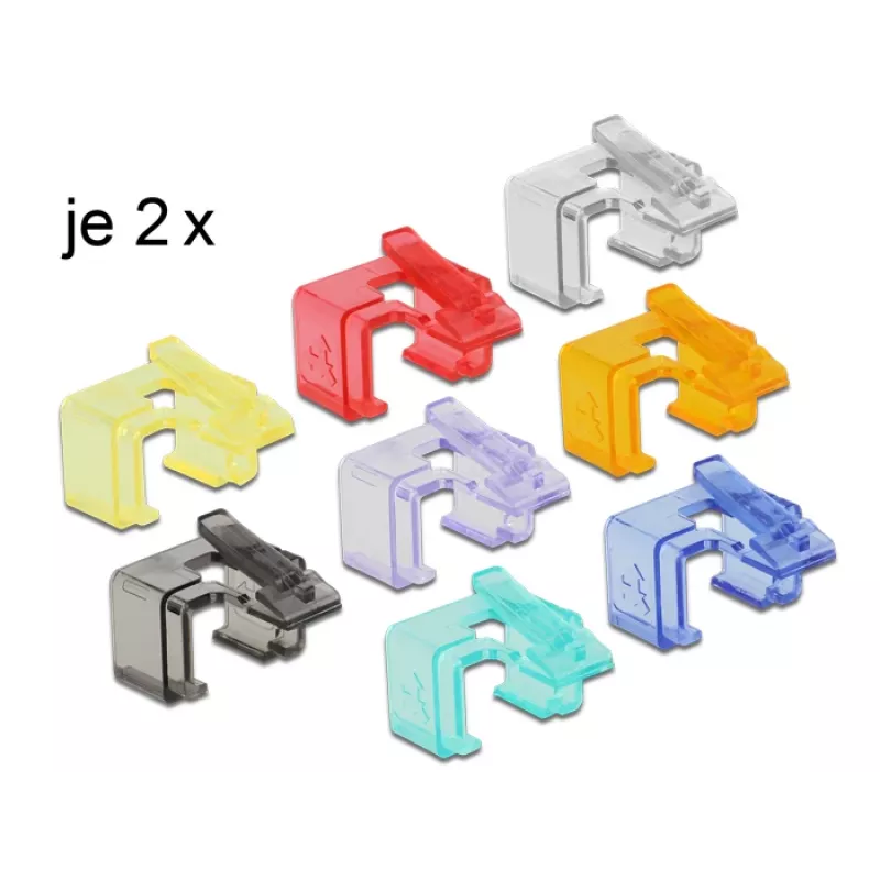 Kabelklemme DeLOCK 86420 RJ45 Mehrfarbig 16 Stk.