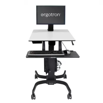 Ergotron WorkFit-C - Single LD Sit-Stand Workstation - Multimedia-Cart - Schwarz - Grau - 7,3 kg - 61 cm (24 Zoll) - 75 x 75, 100 x 100 mm - 360°