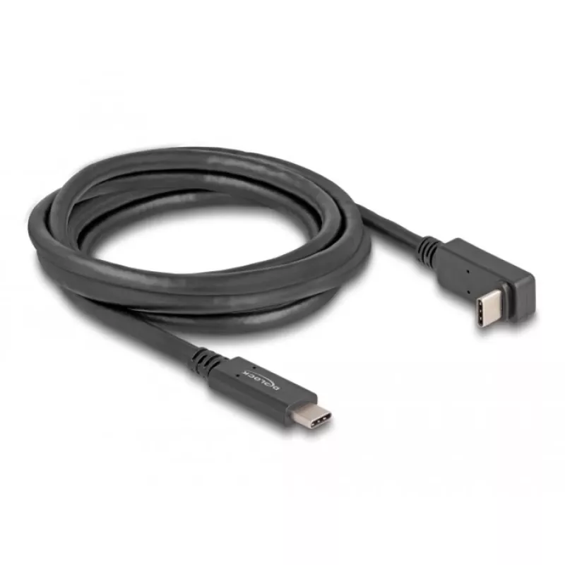 DeLOCK USB-Kabel USB Type-C Stecker auf USB Type-C Stecker abgewinkelt 2m 5 Gbit/s 4K PD 60W