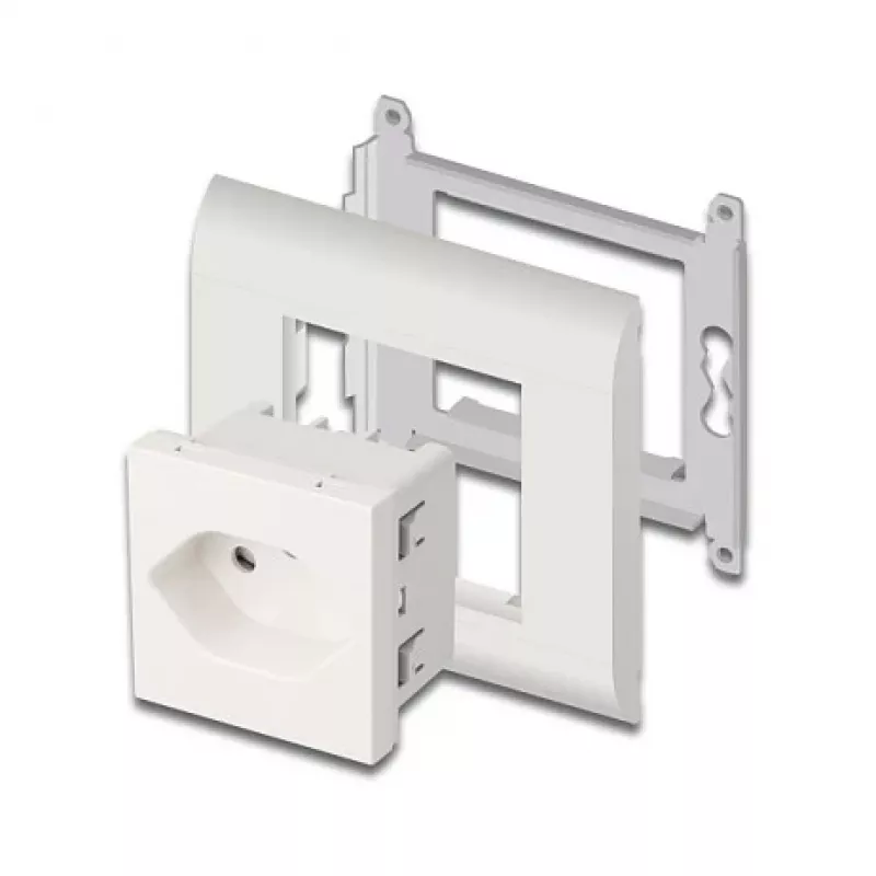 Geerdete Steckdose DELOCK Easy 45 T13 Schweiz 45×45 mm, 250 V / 10 A, weiß