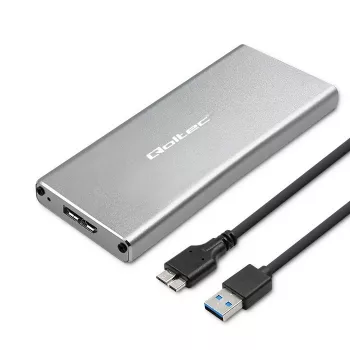 Aluminiumgehäuse QOLTEC 51833 für M.2 SSD, SATA auf USB 3.0, unterstützt bis zu 2 TB