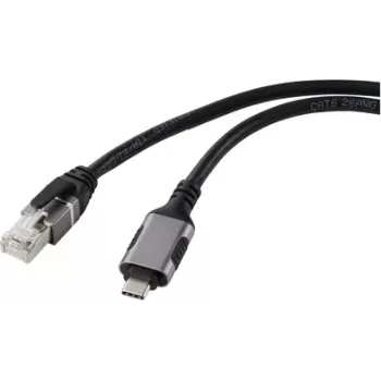 Renkforce USB, Netzwerkadapterkabel [1x USB-C®-Stecker - 1x RJ45-Stecker] 5,00 m Aluminium-Stecker (RF-6055782)