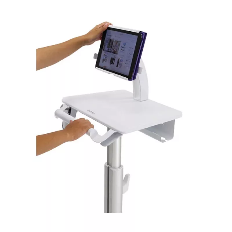 Ergotron Tablet-Wagen, SV10 – Wagen für Tablet / Tastatur – medizinisch – Metall – Weiß, Aluminium – Bildschirmgröße: bis 30,5 cm (bis 12 Zoll)