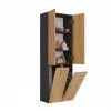 Topeshop NEL 2K DD ANT/ART KP Badezimmer-Aufbewahrungsschrank Graphit, Eiche
