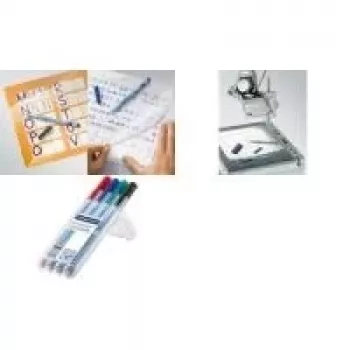 Marker Staedtler Lumocolor correctable M 4 Stück Schwarz Blau Grün Rot