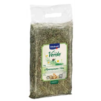 Futterheu Vitakraft VitaVerde Almwiese 1 kg — Nagetierheu für Kleintiere, Grasgeschmack, konservierungsstofffrei