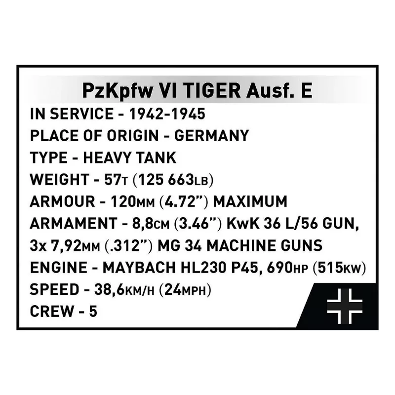 Bausatz Cobi PzKpfw VI Tiger Ausf. E - Executive Edition, 8000 Teile, Kunststoff, ab 12 Jahren