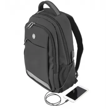 Notebook-Rucksack Tellur Companion 15,6 Zoll mit USB-Anschluss, Schwarz