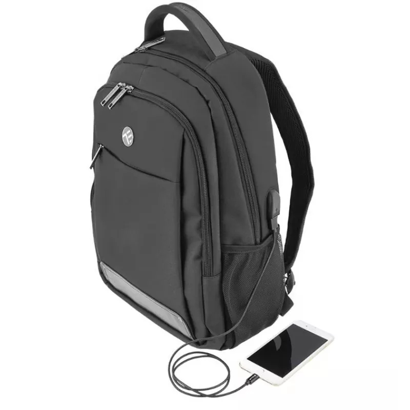 Notebook-Rucksack Tellur Companion 15,6 Zoll mit USB-Anschluss, Schwarz