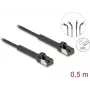Netzwerkkabel DeLOCK RJ45 schlank Cat.6A U/FTP 0,5 m Schwarz