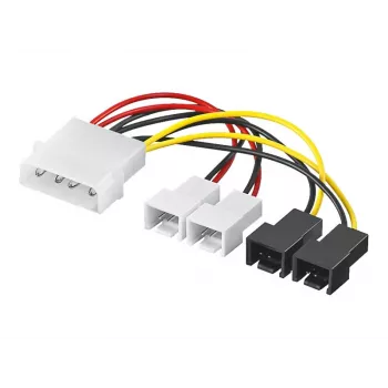 Goobay | Stromkabel/Adapter für PC-Lüfter; 5,25 Zoll Stecker auf Lüfter 2x 12 V/2x 5 V