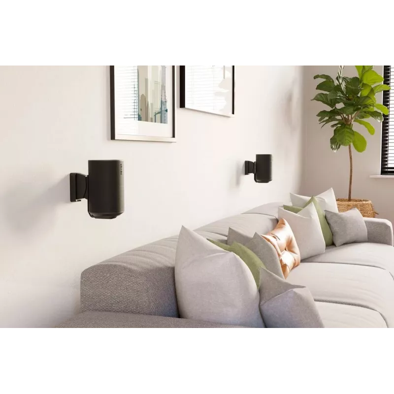 Vogels Wandhalterung | Lautsprecher-Wandhalterung für Sonos Era 100 | Neigbar, drehbar | Maximale Tragfähigkeit 7 kg | Schwarz
