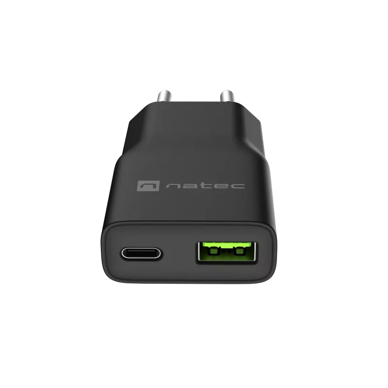 Netzteil NATEC Ribera NUC-2377 — 1×USB-A, 1×USB-C, 3 A Ausgang