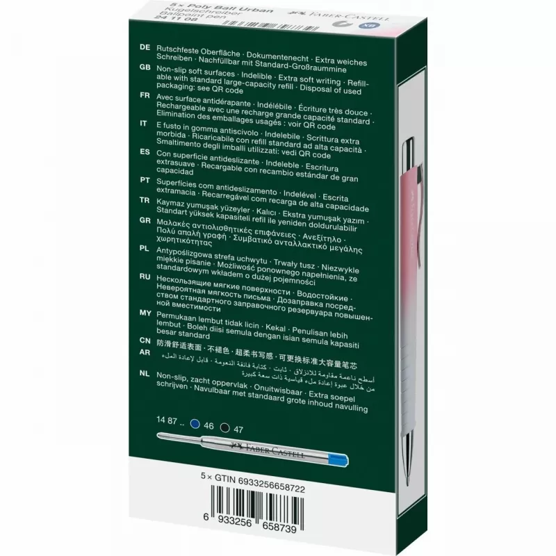 Clip-on Kugelschreiber mit Druckmechanismus Faber-Castell 241108 Blau Pink Weiß