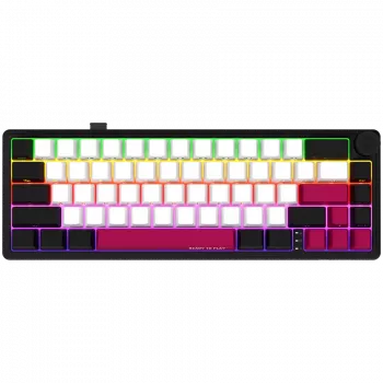 LORGAR KBP70MW, Kabellose 65% Mechanische Gaming-Tastatur Pro, Schwarz/Rot, EN-Layout