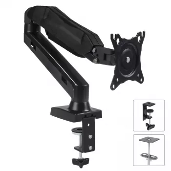 Monitorhalterung MACLEAN MC-860 Tischhalterung für 27 Zoll (68,6 cm) Bildschirme, VESA 75x75–100x100, max. Belastung 8 kg, schwarz