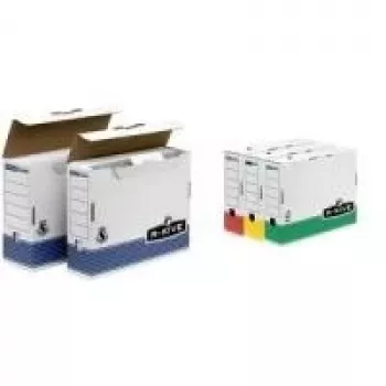 Fellowes Archivbox R-Kive PRIMA, Weiß-Blau (B)80 mm aus 100% recyceltem Karton, 100% recycelbar (0026401)
