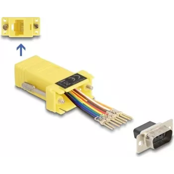 DeLOCK D-Sub 9-Pin Stecker auf RJ45 Buchse Montagesatz weiß VGA RJ-45
