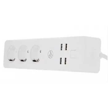 Tellur WiFi Smart-Steckdosenleiste mit 3 AC-Steckdosen und 4 USB-Ports (4A)