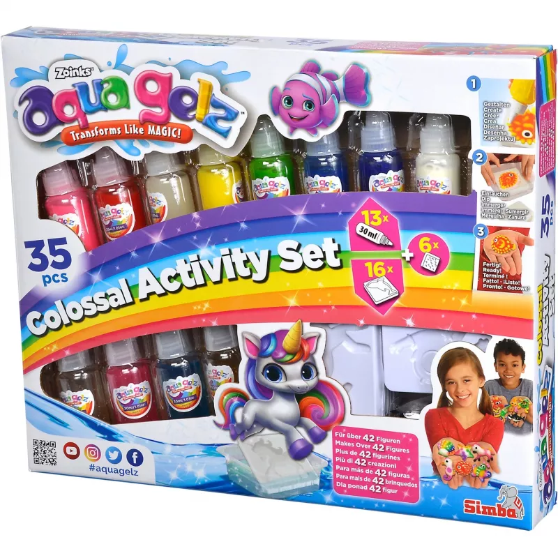 Wasserbasiertes Gel für kreatives Spiel SIMBA Crafts Simba Aqua Gelz Colossal Set 106322566