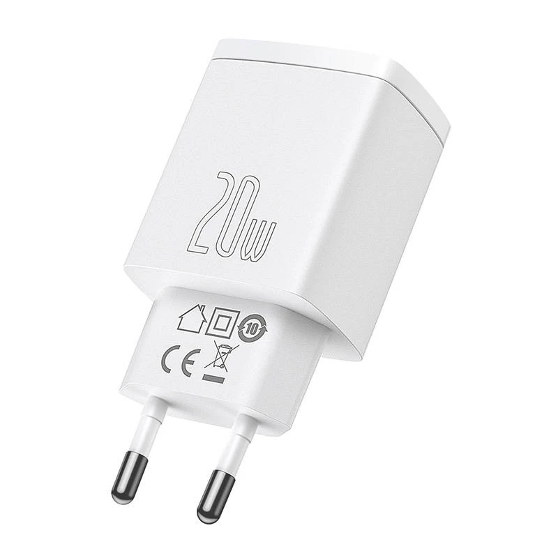 Wandladegerät Baseus Compact 1x USB-A + 1x USB-C 3A, kompakter Reiseadapter