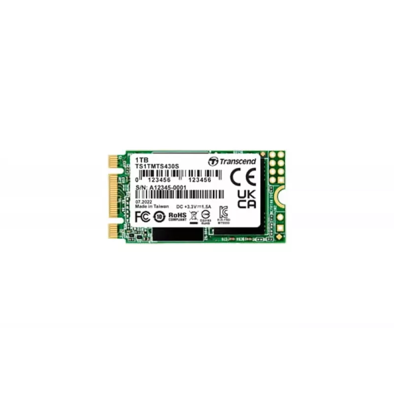 SSD-Festplatte Transcend 1 TB M.2 SATA III 3D-NAND Modell 430S