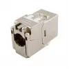 Geschirmter Cat.6A schlank Keystone Jack, EQUIP 767223, werkzeugfrei, RJ-45, flach, Silber, 8 Stück