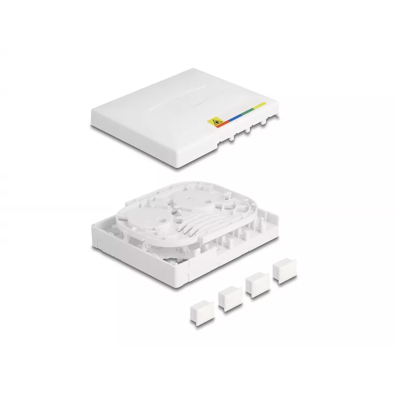 DeLOCK Glasfaser-Anschlussdose FTTH Wandmontage 4 x SC Simplex LC Duplex weiß