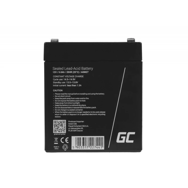 Grün Cell AGM27 USV-Batterie Blei-Säure (VRLA) 12 V 5 Ah