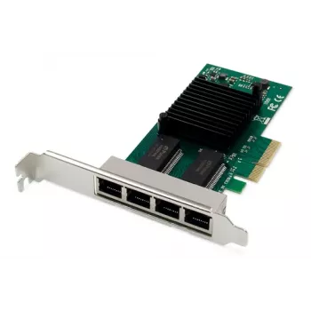 DIGITUS 4 Port Gigabit Ethernet Netzwerkkarte, RJ45, PCI Express, Intel I350