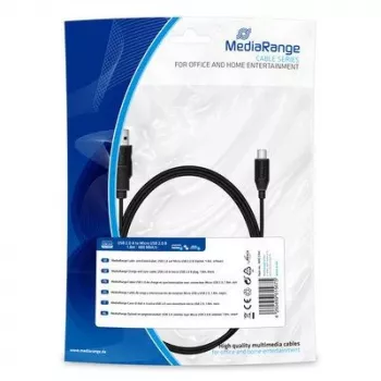Lade- und Synchronisationskabel MediaRange MRCS184 USB 2.0 auf Micro-USB 2.0 B-Stecker 1,8 m Schwarz